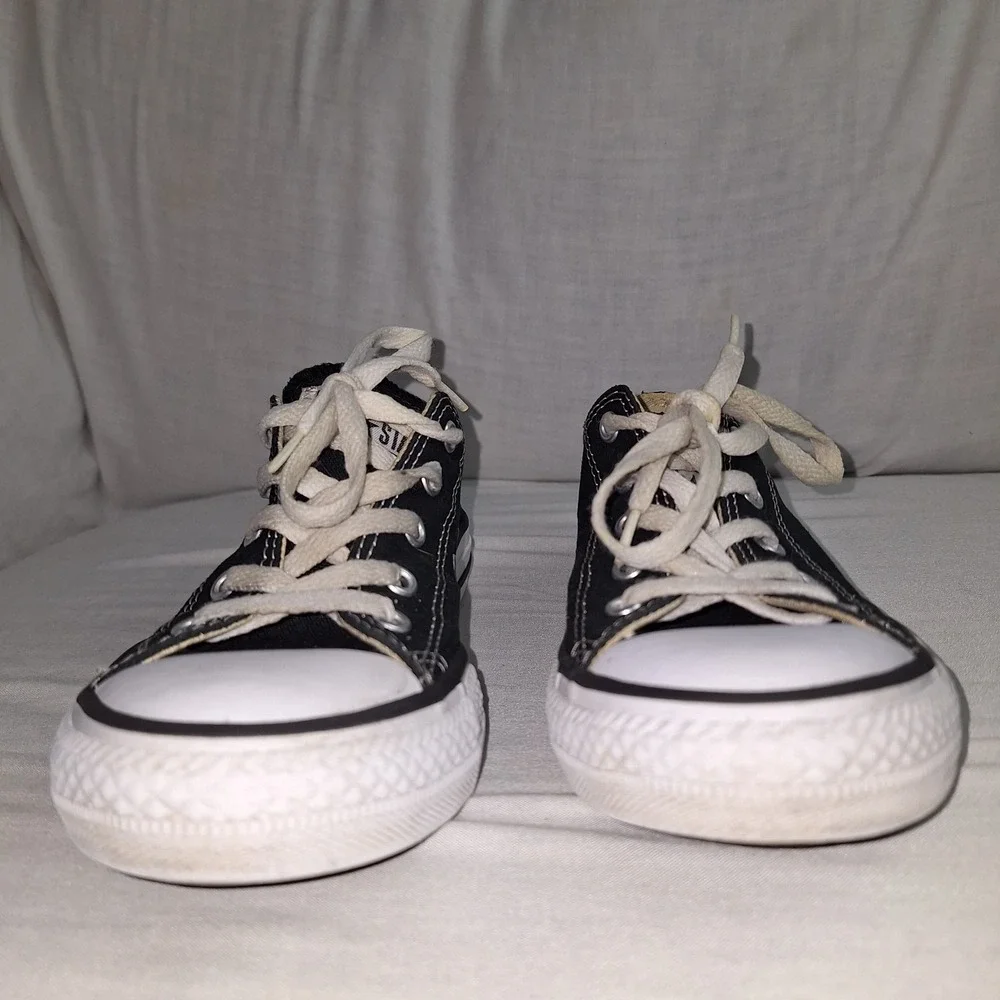 Black Canvas Low Top Converse All Star Shoes Boy Girl Youth Chuck Taylor US 2.5
